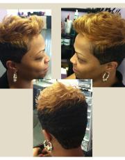 Color, cut, style for black hair at LaShaviea Creations in Garner, NC.