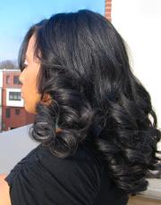 Long length curls for black hair at Flow in Landover, MD.