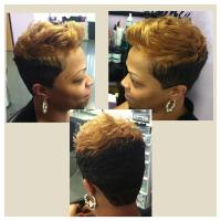 Color, cut, style for black hair at LaShaviea Creations in Garner, NC.